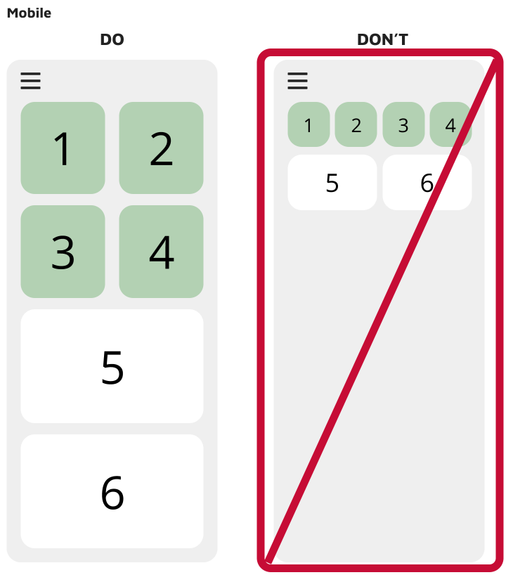 Second example of breaking columns on different viewports